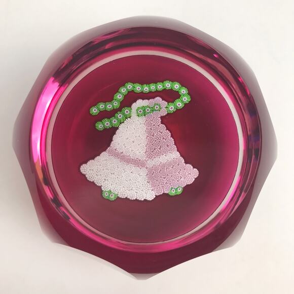 Perthshire 1977 Christmas Bells Closepack Millefiori Faceted Holiday Paperweight - Picture 1 of 14